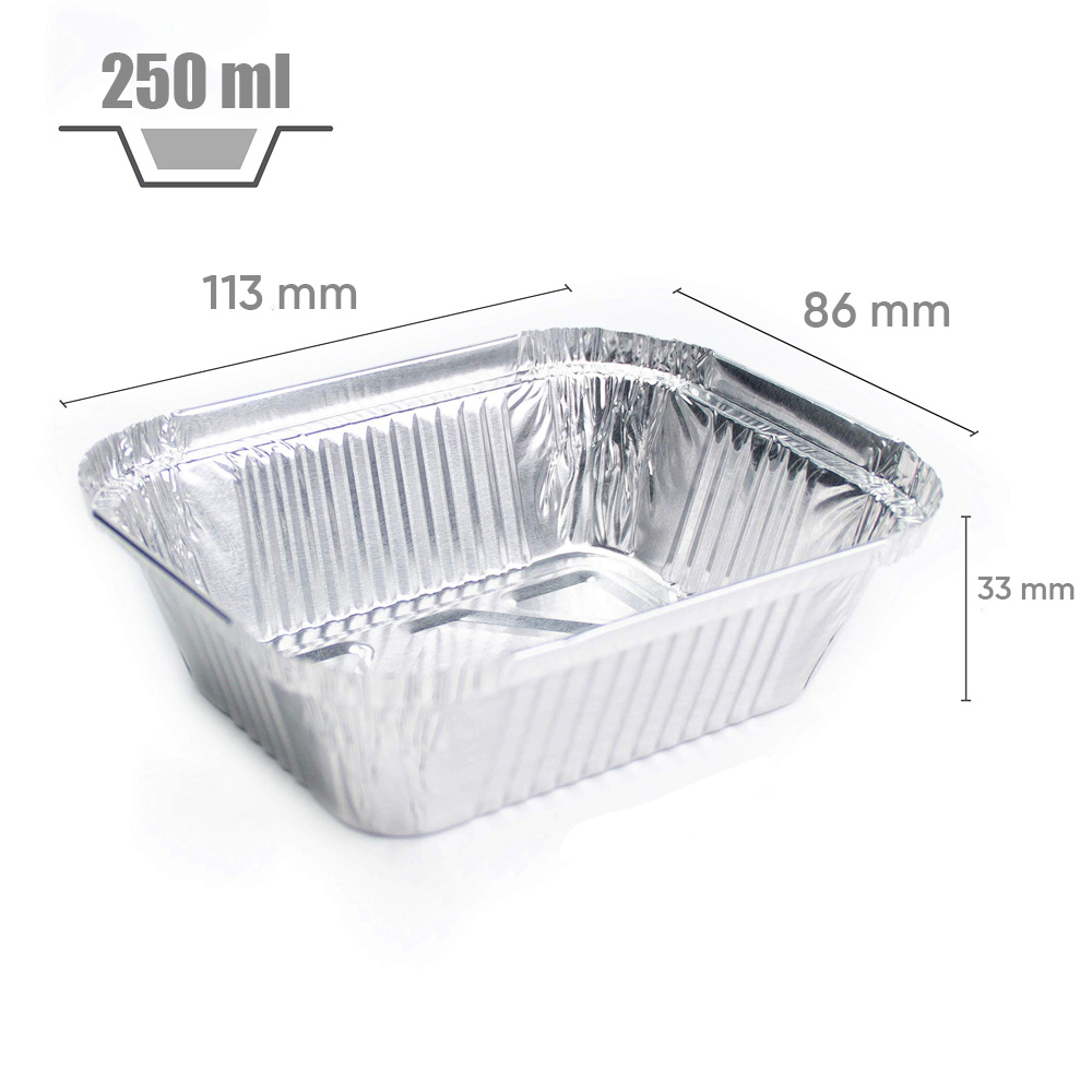 Barquette aluminium 250 ml –   Emballages alimentaires pour la  restauration rapide.