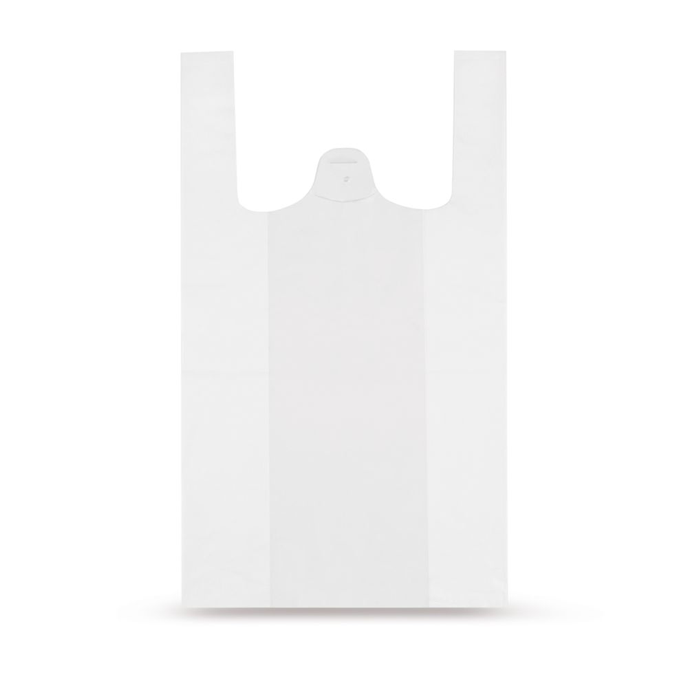 Sac plastique blanc 26+14x48 cm 13 microns