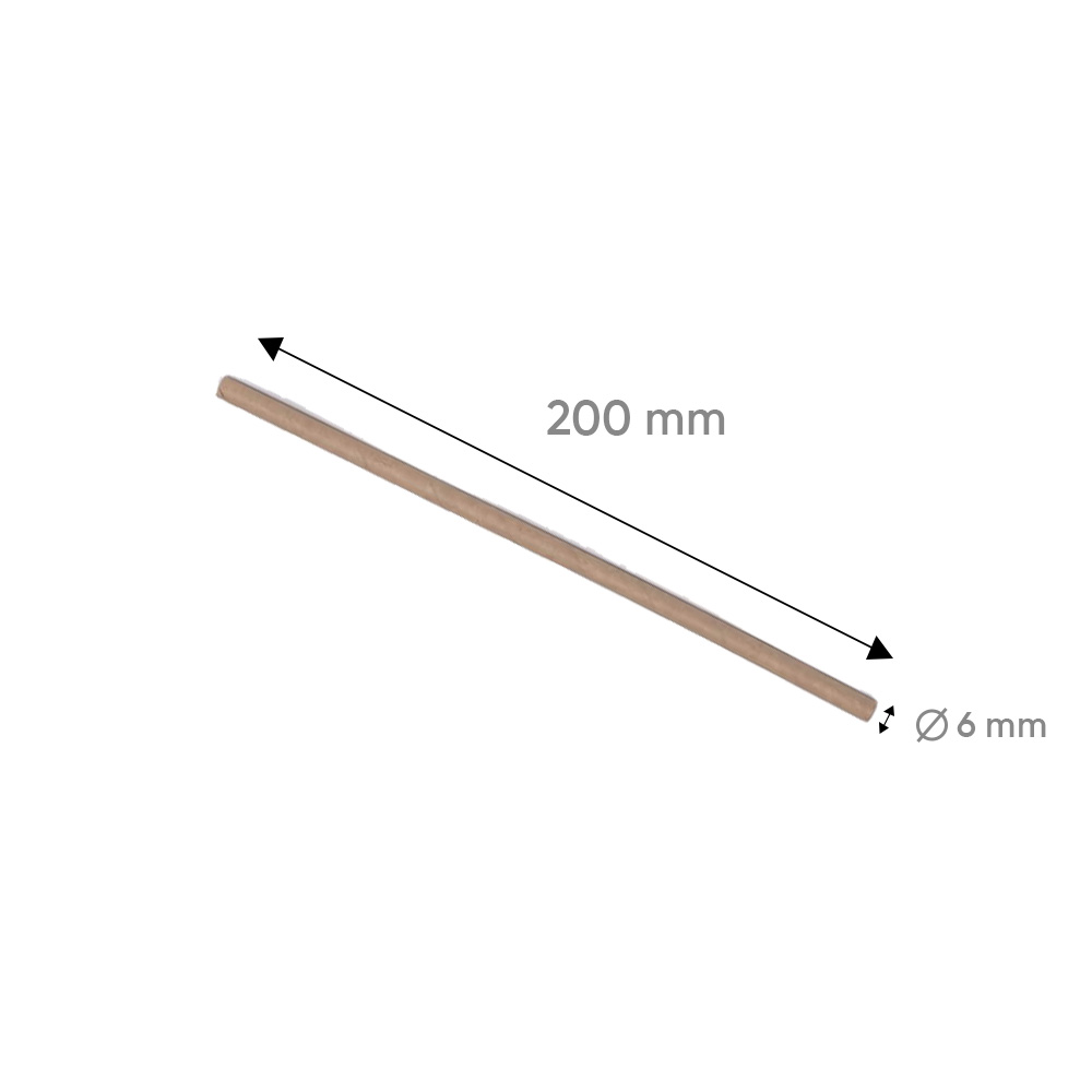 Paille en papier kraft 20 cm