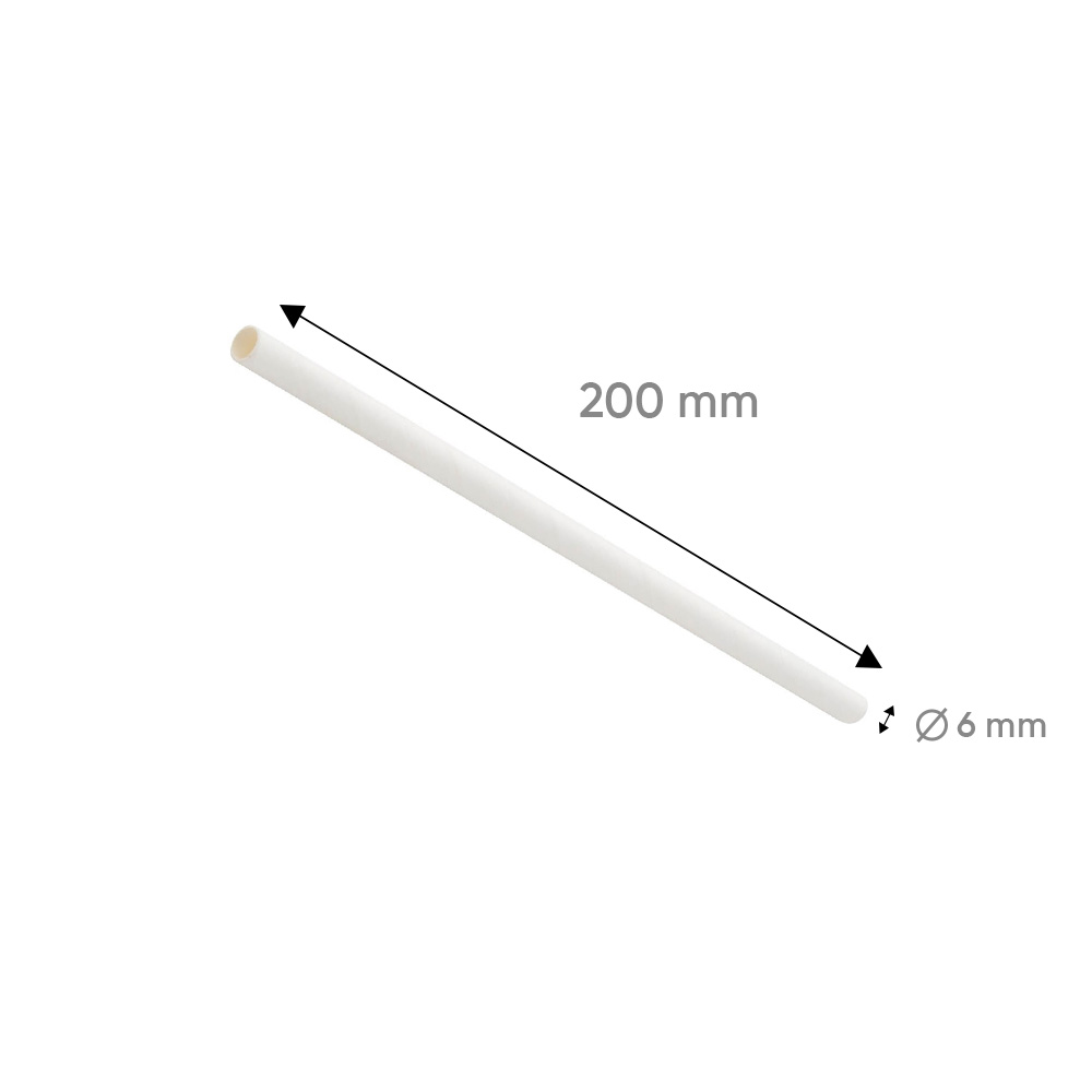 Paille en papier blanc 20 cm