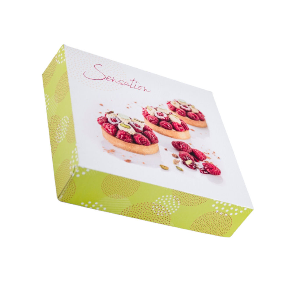 Boîte pâtissière décorée 16x16x5 cm