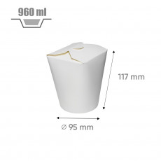 Pot à pâtes en carton blanc 960 ml