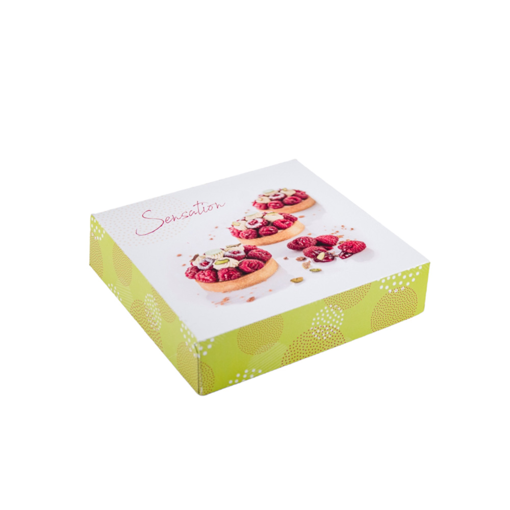 Boîte pâtissière décorée 20x20x5 cm