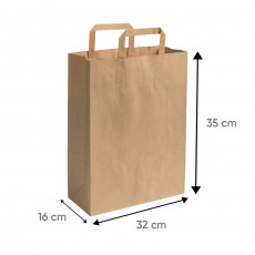 Sac cabas en papier kraft brun 32x16x35 cm
